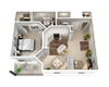 1 Bed 1 Bath R Floor Plan 1 Bed 1 Bath R Floor Plan at Kendall Park, Columbus, OH, 43220